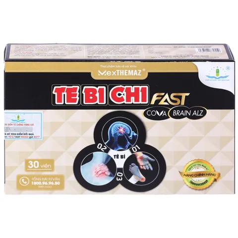 Viên uống Tê Bì Chi Fast Cova Brain Alz Tâm Dược (Hộp 30 viên) Hỗ trợ giảm đau đầu, hoa mắt, chóng mặt và tê bì chân tay