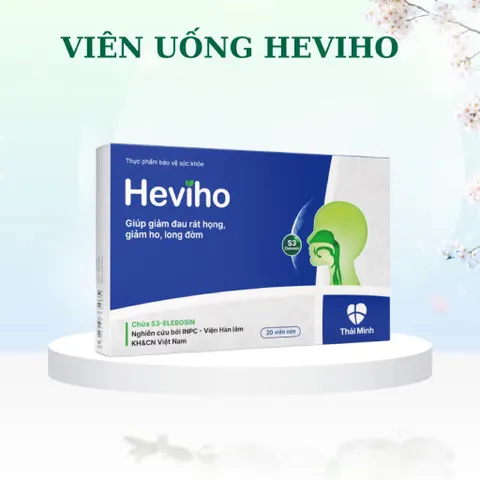 Viên uống giảm ho Heviho (Hộp 20 viên) Hỗ trợ giảm ho, long đờm, và giảm đau rát họng do ho kéo dài.