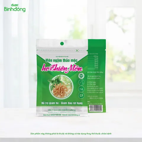 Viên ngậm thảo mộc Ho Thiên Môn (Hộp 50 viên) Hỗ trợ làm dịu cơn đau rát họng, khản tiếng, giảm ho đờm do viêm họng