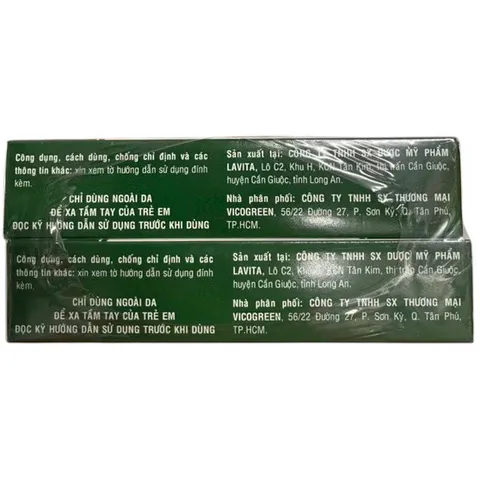 Kem bôi da Dervicovate Vicogreen (Hộp 1 tuýp 15g) Làm dịu da, giảm các triệu chứng viêm da và ngứa da.