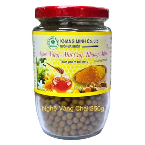 Nghệ Vàng Mật Ong Khang Minh (Chai 250g) hỗ trợ giảm viêm loét dạ dày, tá tràng, giảm ợ hơi, ợ chua, đau thượng vị