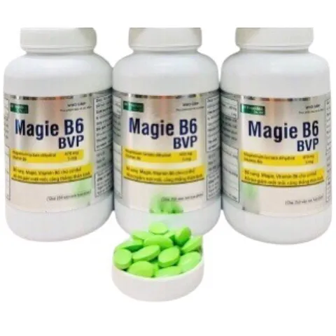 Viên uống Magie B6 BVP (Chai 250 viên) Bổ sung Magie và Vitamin B6 cho cơ thể, Hỗ trợ giảm mệt mỏi và căng thẳng thần kinh.