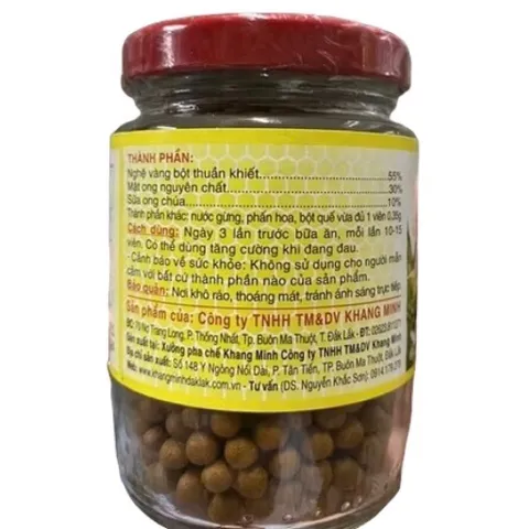Nghệ Vàng Mật Ong Khang Minh (Chai 250g) hỗ trợ giảm viêm loét dạ dày, tá tràng, giảm ợ hơi, ợ chua, đau thượng vị