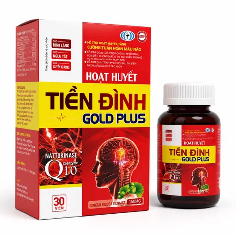 Hoạt Huyết Tiền Đình Gold Plus (Hộp 30 viên) Hỗ trợ giảm nhức đầu, chóng mặt, hoa mắt, ù tai, suy giảm trí nhớ, mất ngủ