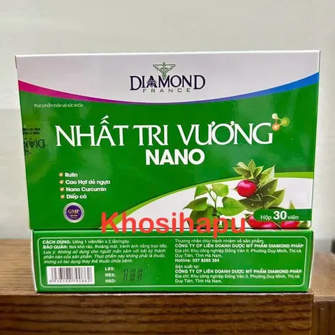 Viên Uống NHẤT TRĨ VƯƠNG NANO Cao Diếp Cá - giải pháp Hỗ trợ cho người bệnh trĩ và táo bón - Hộp 30v