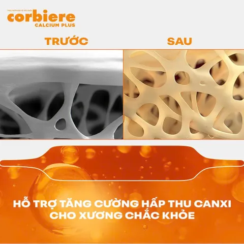 Thực phẩm bảo vệ sức khỏe Corbiere Calcium Plus Mới - Canxi hữu cơ + D3 + K2
