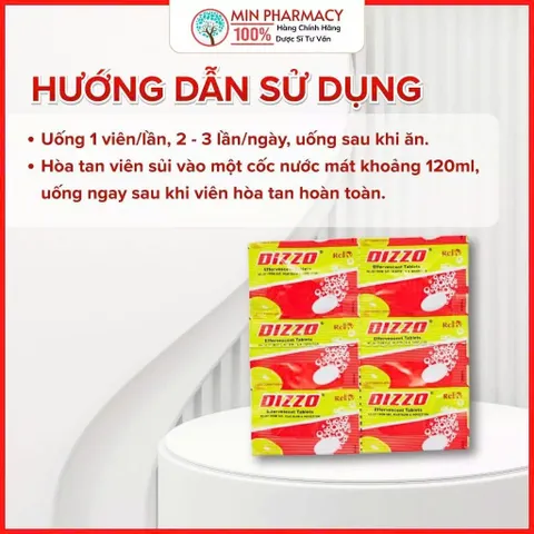 Viên Sủi Làm Hỗ trợ tiêu hoá Giảm đầy hơi, khó tiêu, ợ chua DIZZO Effervescent Vị Cam