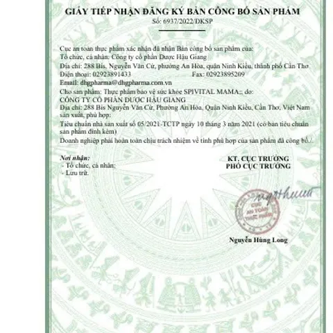 Thực phẩm bổ Spivital (DHG) (Nutri / Mama) bổ sung dinh dưỡng, tăng sức đề kháng cho trẻ em, phụ nữ có thai, cho con bú