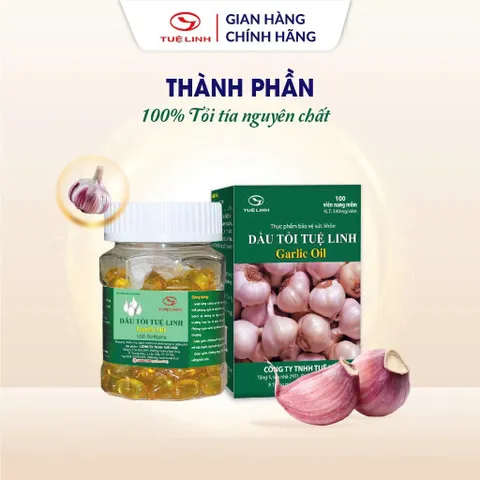 Dầu tỏi Tuệ Linh [Chính hãng] - Hỗ trợ giảm mỡ máu, tăng sức đề kháng - Hộp 100 viên