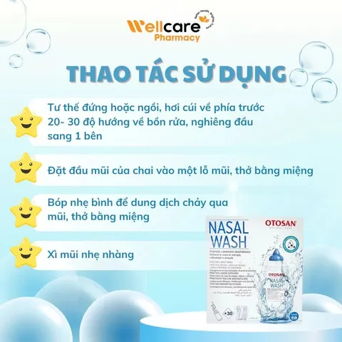 [CHÍNH HÃNG] Muối biển Otosan Nasal Wash - Hộp 30 gói dung dịch mũi vệ sinh mũi hàng ngày