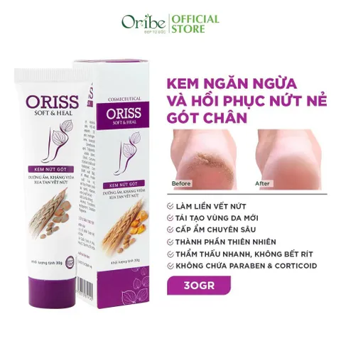 Kem nứt gót và dưỡng da chân tay Oriss tinh chất nghệ và trầu không tái tạo làm hồng gót Tuýp 30gr 812730