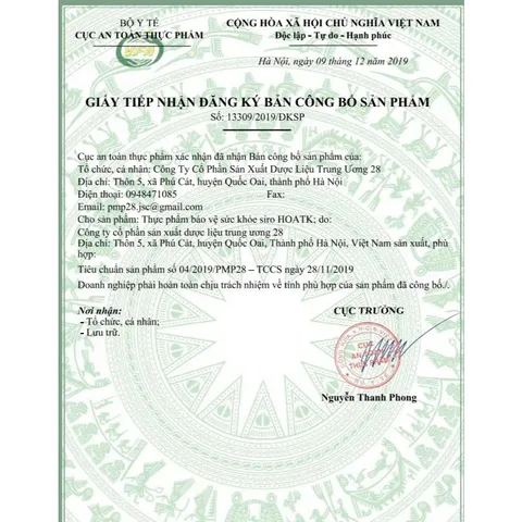 [Chính Hãng] siro ho ATK (hoATK), giúp bổ phế, giảm ho 1500MG/20 ỐNG