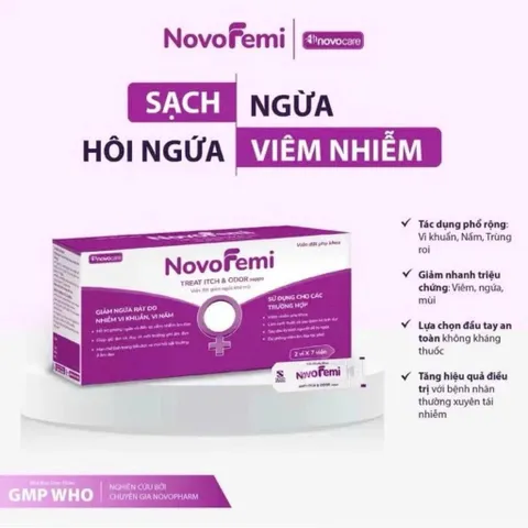 Viên đặt NovoFemi Tím - Làm sạch, giảm nấm ngứa, ngăn mùi