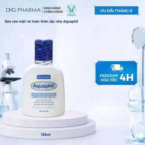 Sữa rửa mặt và toàn thân dịu nhẹ Aquaphil 125ml
