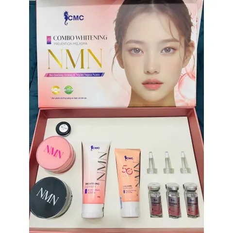 BỘ KEM DƯỠNG TRẮNG VÀ MỜ NÁM NMN - TRẮNG DA NGỪA NÁM tặng Vitamin E đỏ