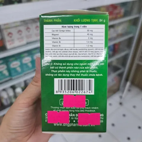 Taginba Plus DHG tpbvsk hoạt huyết và tăng cường tuần hoàn não 100 viên