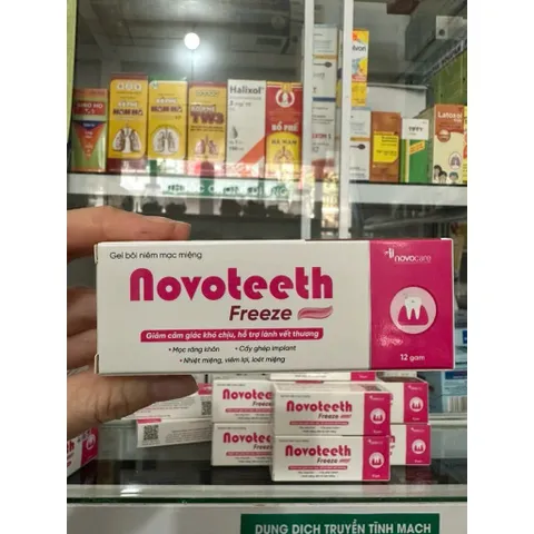 Gel bôi răng miệng NOVOTEETH Freeze hỗ trợ lành vết nhiệt,loét mọc răng, cấy ghép implant tuýp 12gam