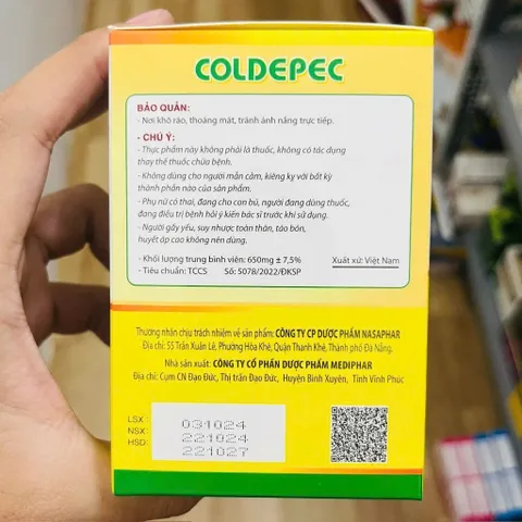 Ho thảo dược 2 lớp COLDEPEC - ho dầu xanh đỏ 100 viên