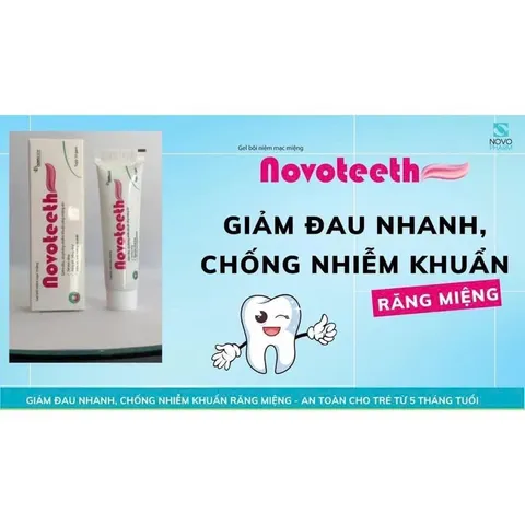 Gel bôi răng miệng NOVOTEETH Freeze hỗ trợ lành vết nhiệt,loét mọc răng, cấy ghép implant tuýp 12gam