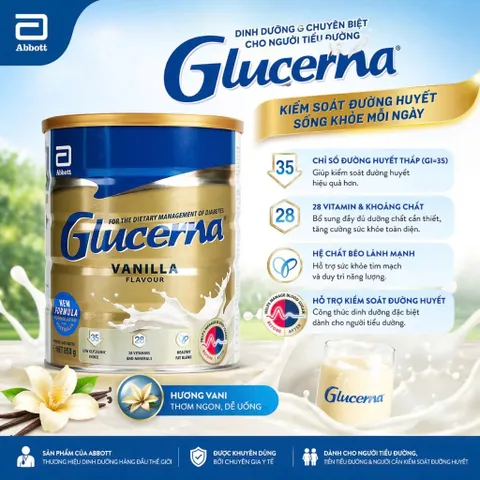 Sữa bột dành cho người tiểu đường Glucerna Vanilla 850g Úc