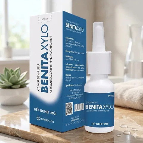 Xịt mũi Benita Xylo - Giảm nhanh nghẹt mũi, hiệu quả trong 12h.