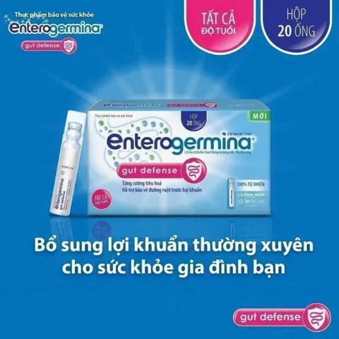 [CHÍNH HÃNG] Men Vi Sinh Enterogemina 2 tỷ bào tử ( mẫu mới ) - Hộp 20 ống