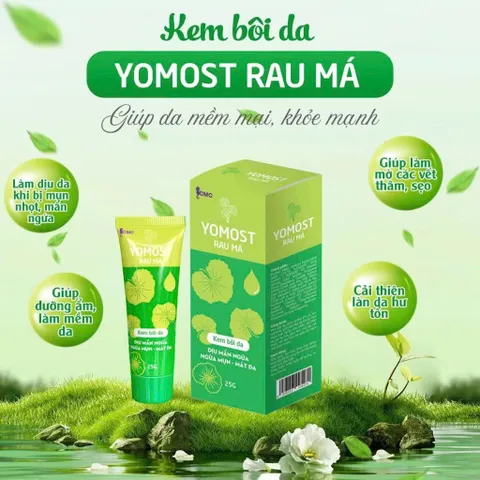 Kem bôi da YOMOST rau má giúp làm dịu da khi bị mẫn ngứa, mụn nhọt