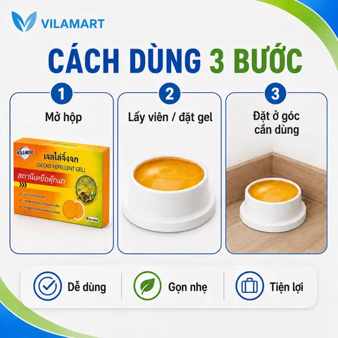 Viên Xua Đuổi Thằn Lằn, Thạch Sùng, Tắc Kè KILLMISE Thái Lan – Hộp 8 Viên, Tiện Dùng Trong Nhà