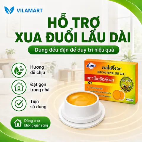 Viên Xua Đuổi Thằn Lằn, Thạch Sùng, Tắc Kè KILLMISE Thái Lan – Hộp 8 Viên, Tiện Dùng Trong Nhà