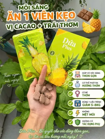DỨA PLUS Hỗ Trợ Tiêu Hóa, Giảm Thèm Ăn, Giảm Cân