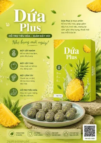DỨA PLUS Hỗ Trợ Tiêu Hóa, Giảm Thèm Ăn, Giảm Cân