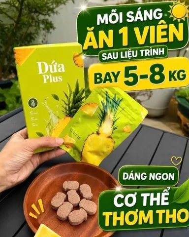 DỨA PLUS Hỗ Trợ Tiêu Hóa, Giảm Thèm Ăn, Giảm Cân