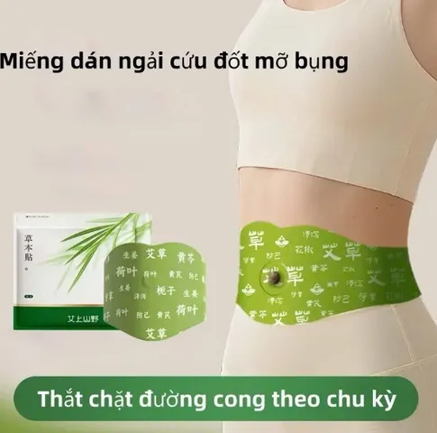 Miếng Dán Ngải Cứu Thảo Mộc Giảm Mỡ Vùng Bụng Giúp Giữ Ấm Hỗ Trợ Thải Độc Tự Nhiên Chăm Sóc Sức Khỏe.