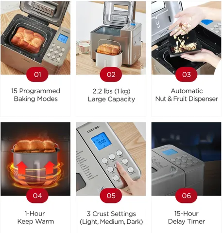MÁY LÀM BÁNH MÌ TỰ ĐỘNG CUCKOO CBM-AB101S 1KG