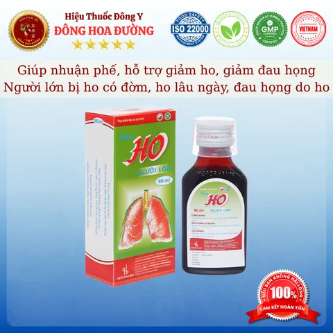 SIRO HO NGƯỜI LỚN (chai 90ml) - Giúp bổ phổi, giảm ho, đau họng; Người ho đờm lâu ngày - ĐÔNG HOA ĐƯỜNG