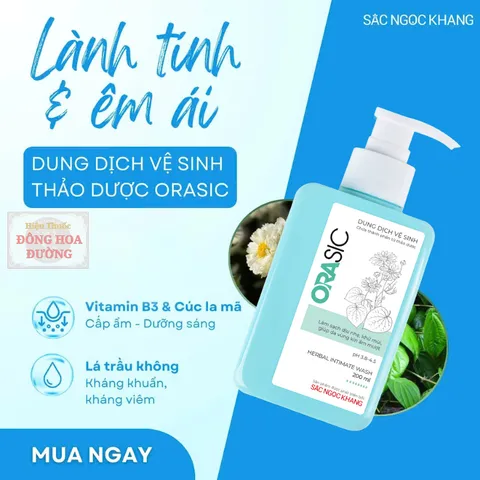 Dung Dịch Vệ Sinh Phụ Nữ Orasic (Chai 200ml) Làm sạch dịu nhẹ, khử mùi, dưỡng ẩm, giảm khô rát, chăm sóc vùng kín