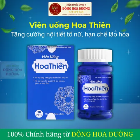 Viên uống Hoa Thiên (Hộp 30 viên) Đẹp da sáng mịn, bổ sung Collagen, giảm khô sạm, ngừa lão hóa, hỗ trợ tóc móng khỏe