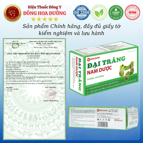ĐẠI TRÀNG NAM DƯỢC (hộp 30 viên) - Giảm đầy bụng, khó tiêu, rối loạn tiêu hóa; Người viêm đại tràng - ĐÔNG HOA ĐƯỜNG