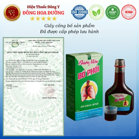 THIÊN MÔN BỔ PHỔI BÌNH ĐÔNG (chai 280ml) - Giúp bổ phổi, giảm ho, dịu họng, long đờm; Bảo vệ đường hô hấp - ĐHĐ