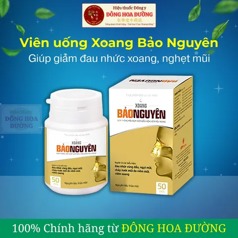 Viên uống Xoang Bảo Nguyên (Hộp 50 viên) Hỗ trợ thông mũi, hỗ trợ giảm ngạt mũi, hỗ trợ giảm chảy nước mũi