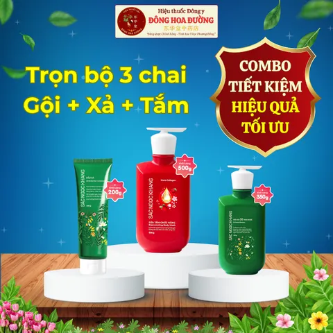 Combo Dầu Gội + Dầu Xả 26 Thảo Dược Sắc Ngọc Khang (350g + 200g) Giảm gãy rụng, tóc chắc khỏe, mềm mượt, sạch gàu