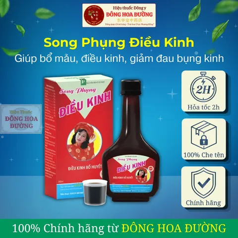 SONG PHỤNG ĐIỀU KINH BÌNH ĐÔNG (chai 280ml) - Giúp điều hòa kinh nguyệt, bổ huyết, da hồng hào; Phụ nữ bế kinh, trễ kinh