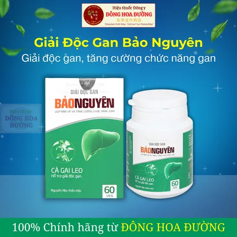 Viên uống Giải Độc Gan Bảo Nguyên (Hộp 60 viên) Hỗ trợ bảo vệ gan, hỗ trợ giải độc gan, hỗ trợ tăng cường chức năng gan