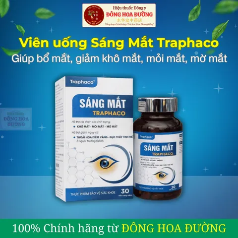 Viên uống Sáng Mắt Traphaco (hộp 30 viên) - Giúp bổ mắt, cải thiện thị lực, sáng mắt, giảm khô mỏi mắt - ĐÔNG HOA ĐƯỜNG