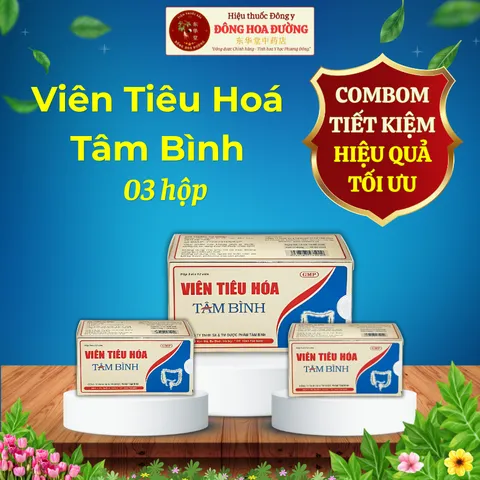 VIÊN TIÊU HÓA TÂM BÌNH (hộp 36 viên) - Giúp giảm đầy hơi, chướng bụng, khó tiêu; Bị rối loạn tiêu hóa - ĐÔNG HOA ĐƯỜNG
