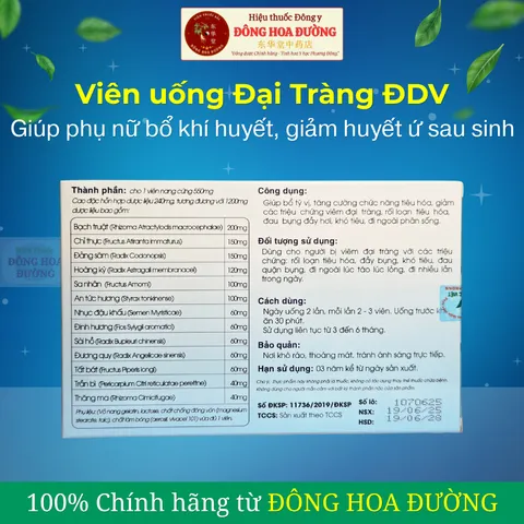 Viên uống Đại Tràng Đông Dược Việt (Hộp 30 viên) Giảm đầy hơi khó tiêu, hỗ trợ tiêu hóa khỏe, cân bằng đại tràng