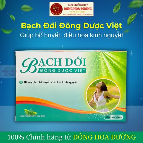 Viên uống Bạch Đới Đông Dược Việt (Hộp 30 viên) Điều hòa kinh nguyệt, giảm đau bụng kinh, hỗ trợ bổ huyết cho phụ nữ