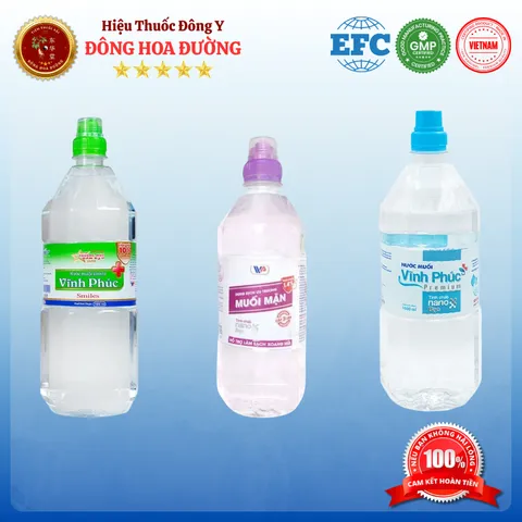 Thùng NƯỚC MUỐI SINH LÝ VĨNH PHÚC (12 chai) - Vệ sinh răng miệng, tai mũi họng; Khử mùi hôi miệng - ĐÔNG HOA ĐƯỜNG