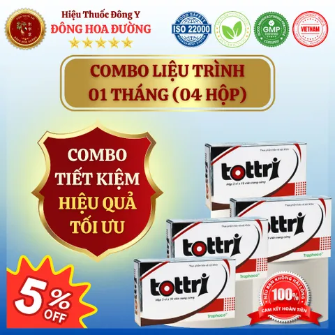 TOTTRI TRAPHACO (hộp 30 viên) - Giúp làm co trĩ, giảm đau rát, ngứa hậu môn; Trĩ nội, trĩ ngoại, cấp và mãn tính