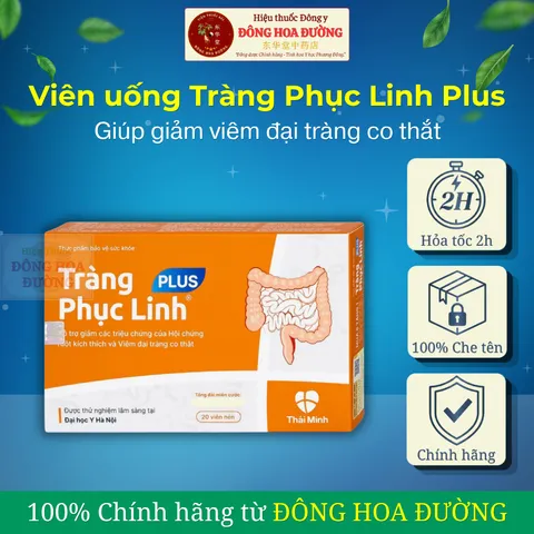 Viên uống Tràng Phục Linh Plus (Hộp 20 viên) Hỗ trợ giảm co thắt đại tràng, rối loạn tiêu hoá; hỗ trợ tiêu hóa